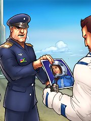 A russian astronaut is waiting for at erotic comic. Hmm, she is cute and sexy