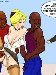 Sexy comic slut teacher and her black pupils