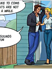 Would you like to come in, my parents are not due for a while. Yes, it's like an adult sex game!