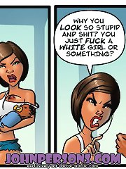 Horny bitch from John Persons sex comic cartoons wets her pussy whe sensing huge drunk cocks around