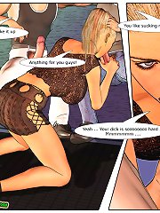 Cuckold comics. Shameless slut wife suck and fuck another guys