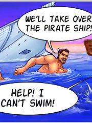We will take over the pirate ship in this xxx cartoon game! Help, I can't swim!